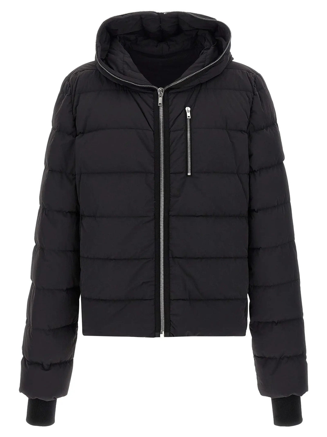 Rick Owens Black Nylon Full-Length Jacket