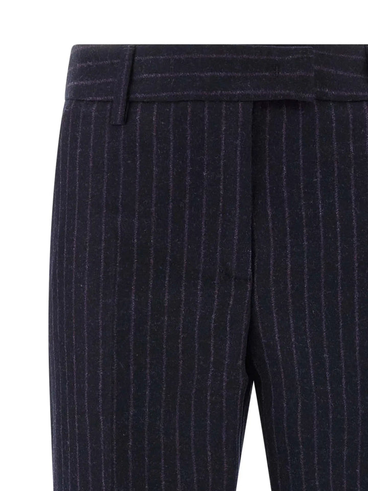 Alberto Biani Blue Virgin Wool Dress Pants