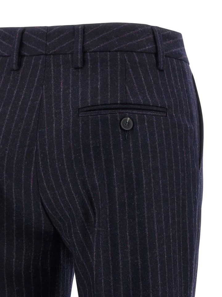 Alberto Biani Blue Virgin Wool Dress Pants