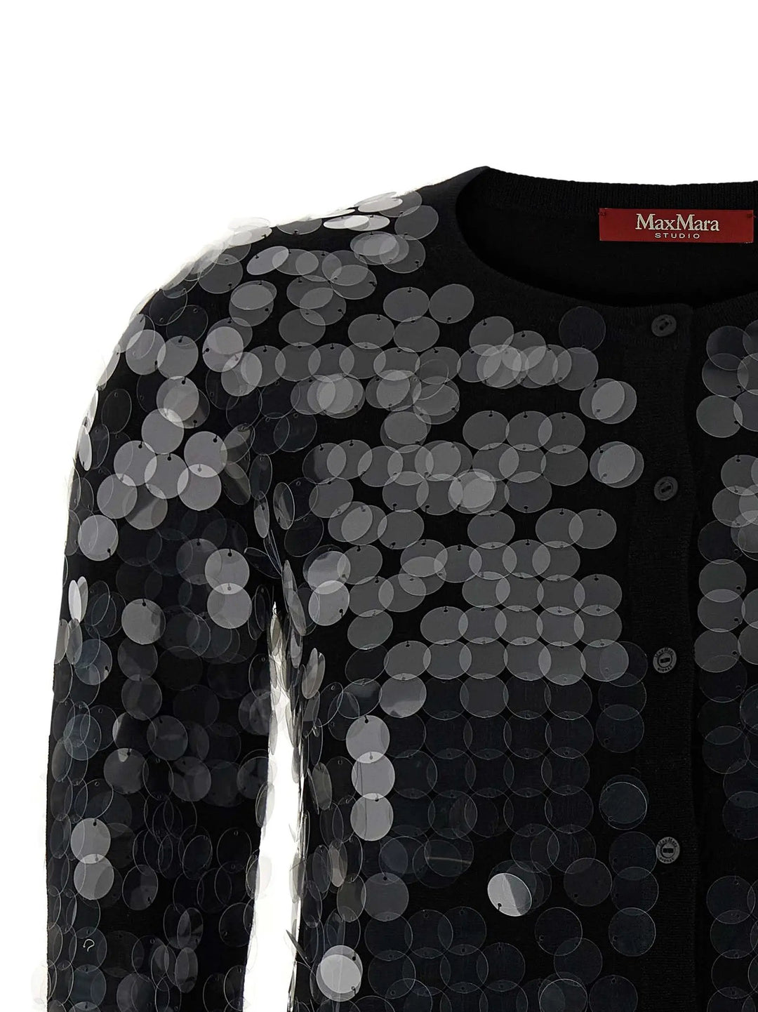 Max Mara Black Virgin Wool Cardigan