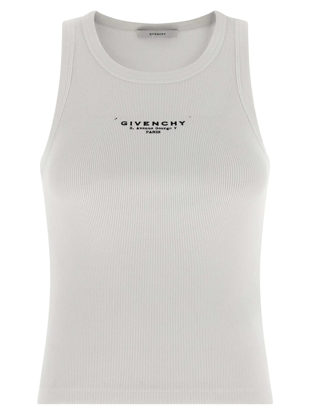 Givenchy White Cotton Sleeveles T-Shirt