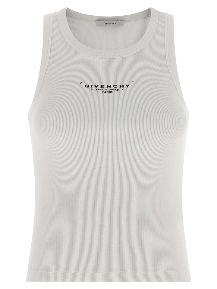Givenchy White Cotton Sleeveles T-Shirt