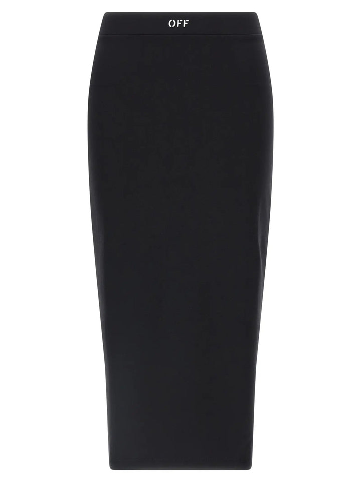Off-White Black Polyamide Midi Skirt