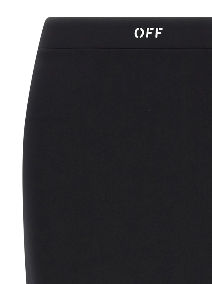 Off-White Black Polyamide Midi Skirt