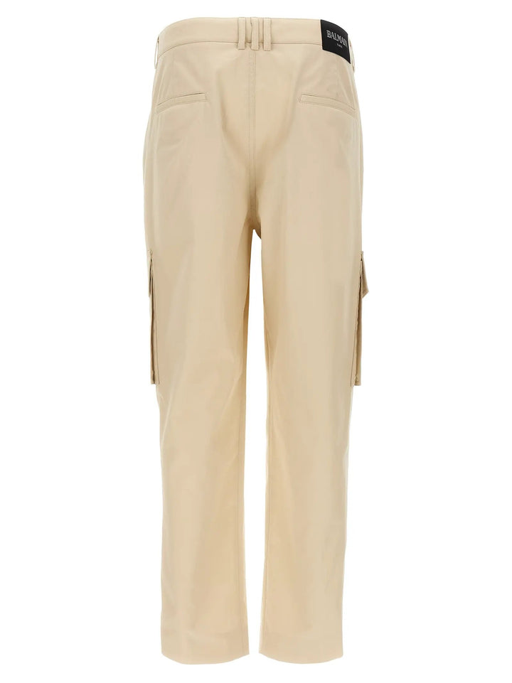 Balmain Beige Cotton Cargo Pants