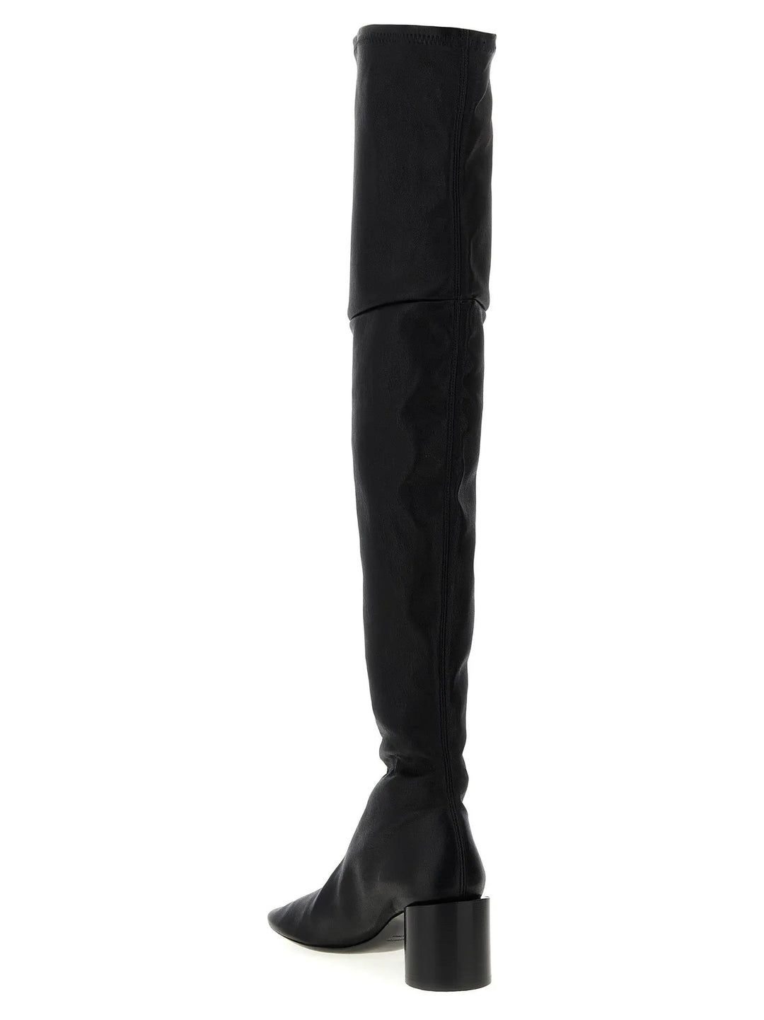 Jil Sander Black Leather Over The Knee