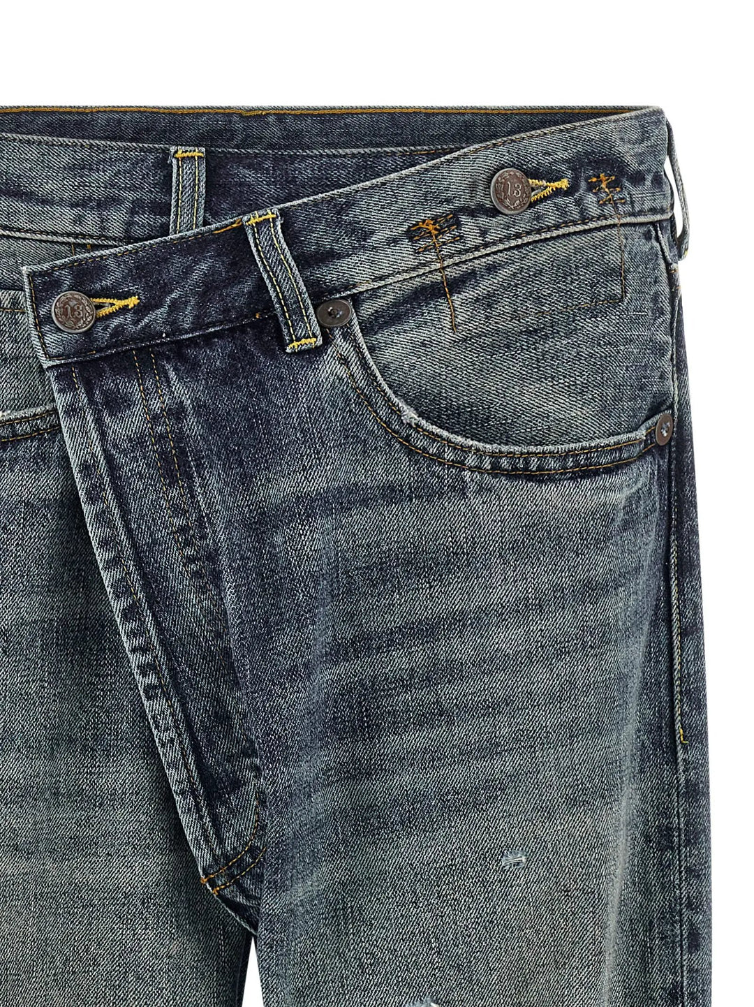 R13 Blue Cotton Straight-Leg Jeans