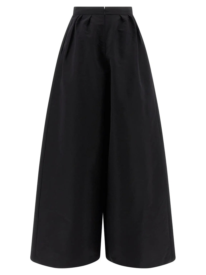 Carolina Herrera Black Silk Casual Pants