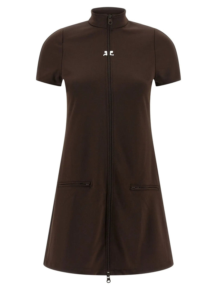 Courrèges Brown Polyester Short Dress