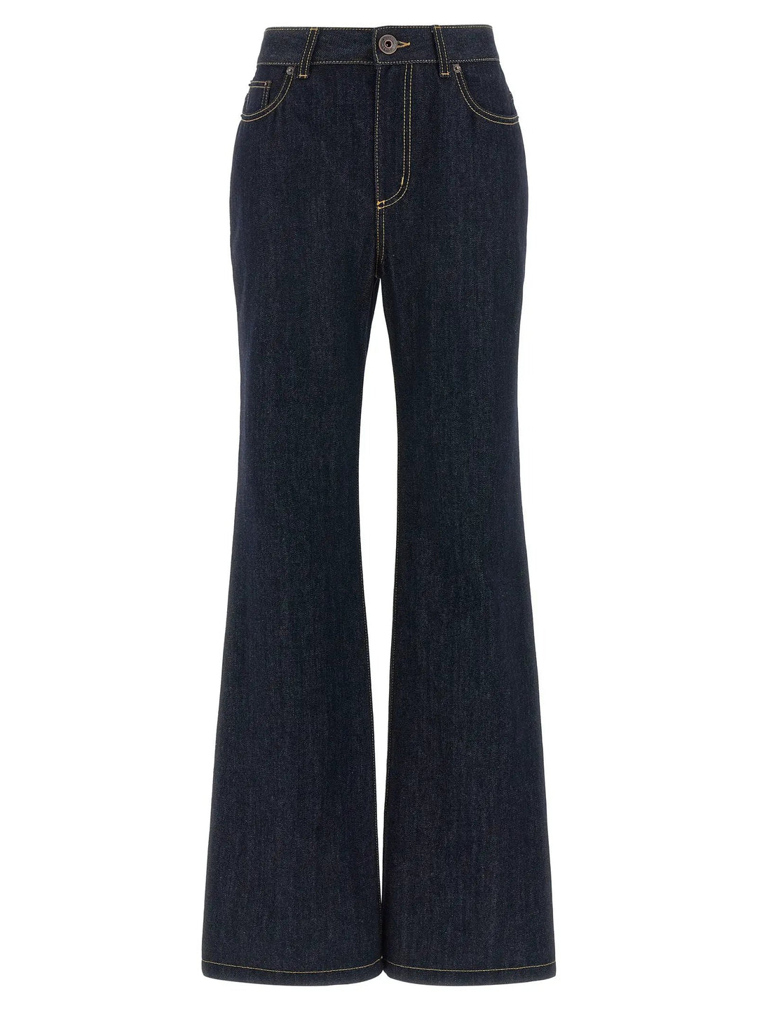 Alexander McQueen Blue Cotton Flared Jeans