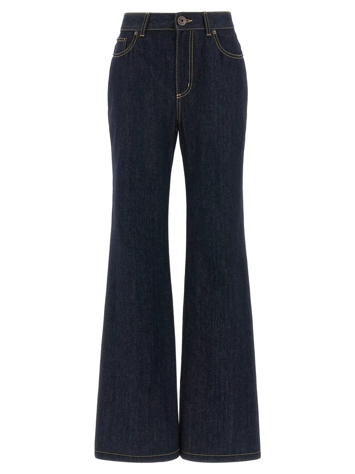 Alexander McQueen Blue Cotton Flared Jeans