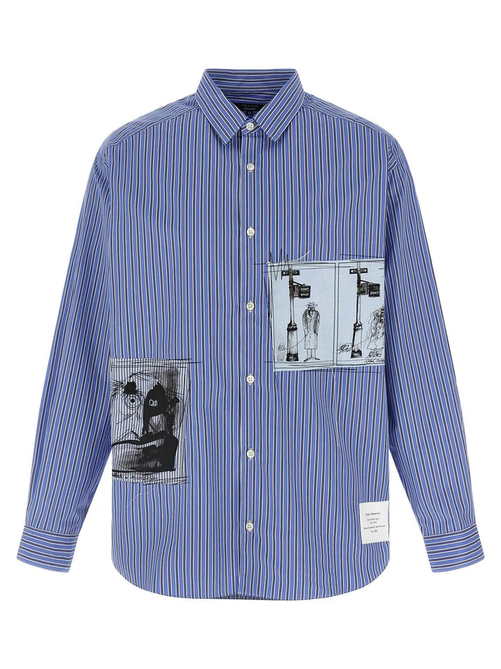 Comme Des Garçons Blue Cotton Blouse
