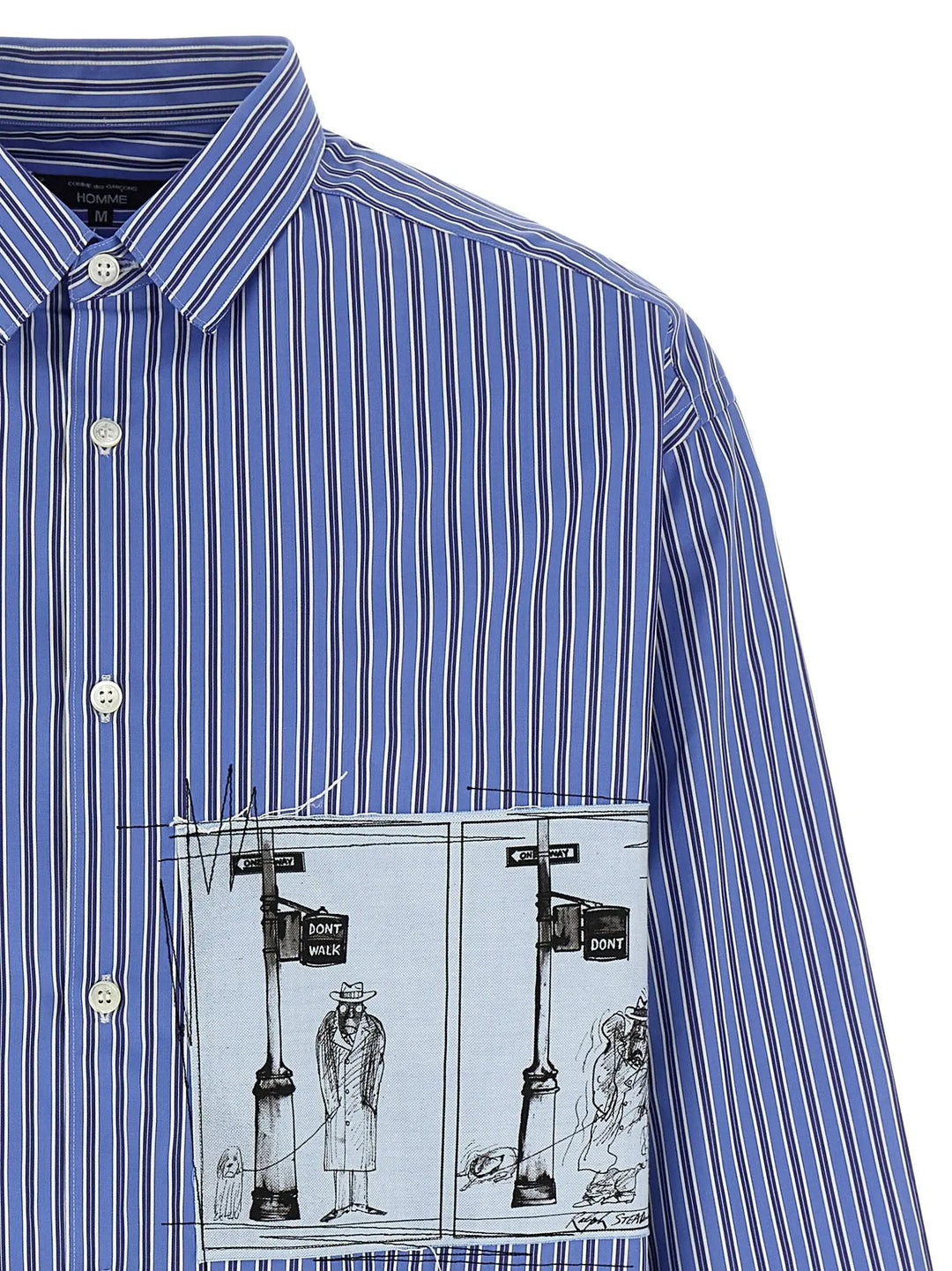 Comme Des Garçons Blue Cotton Blouse