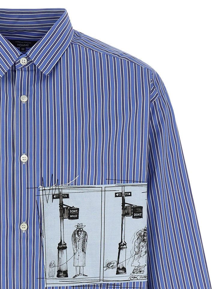 Comme Des Garçons Blue Cotton Blouse