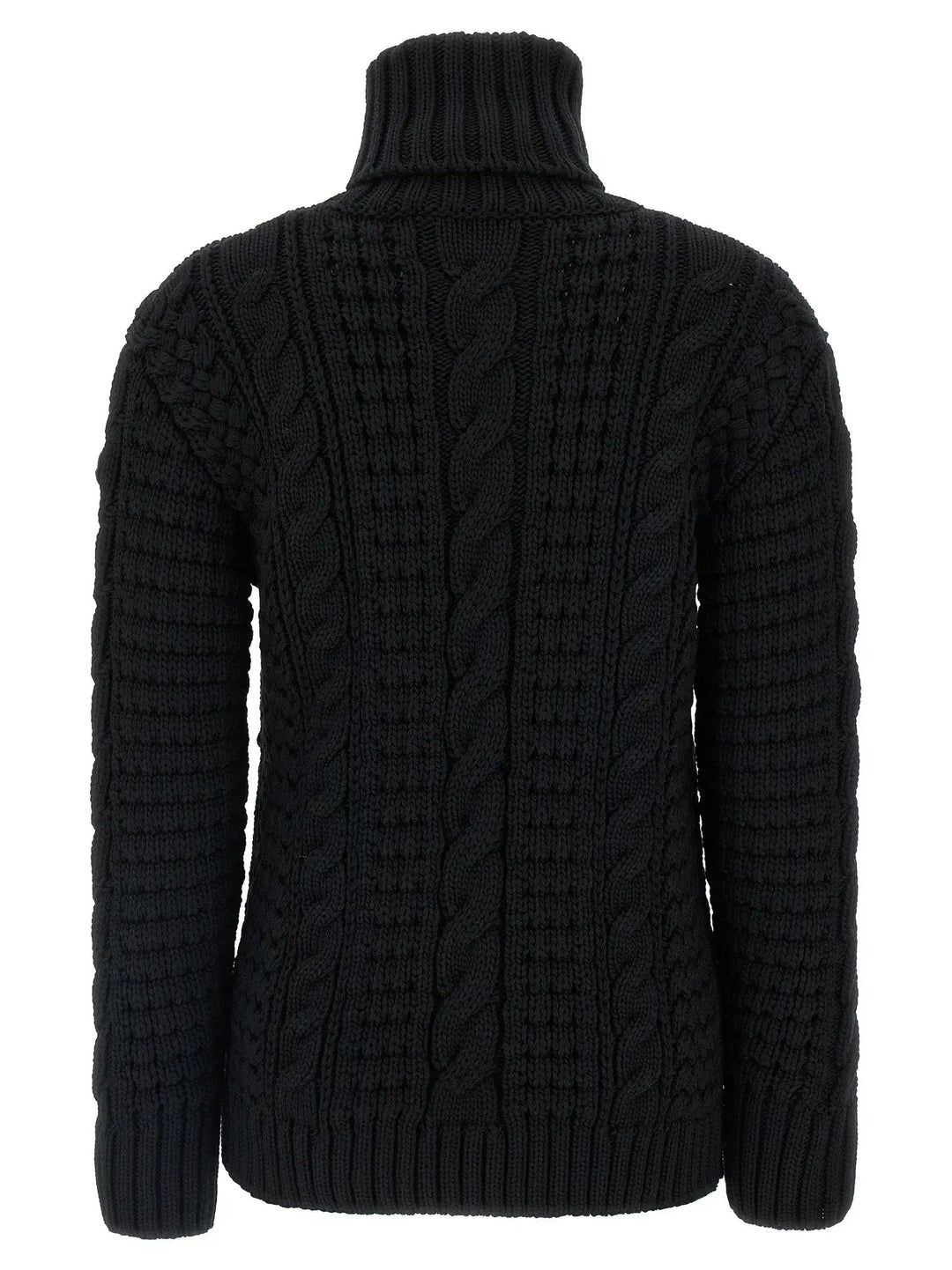 MONCLER GENIUS Black Virgin Wool Cardigan