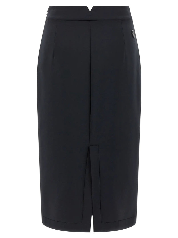MONCLER GENIUS Black Polyester Midi Skirt