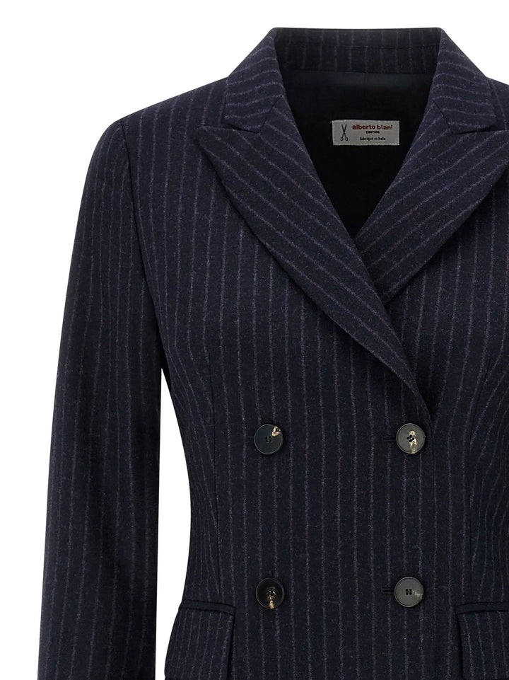 Alberto Biani Sample Sale | Alberto Biani Blue Virgin Wool Coat - | Designer outlet
