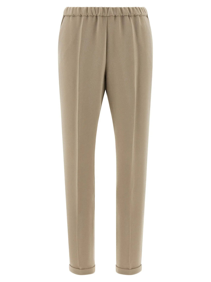 Alberto Biani Beige Triacetate Casual Pants