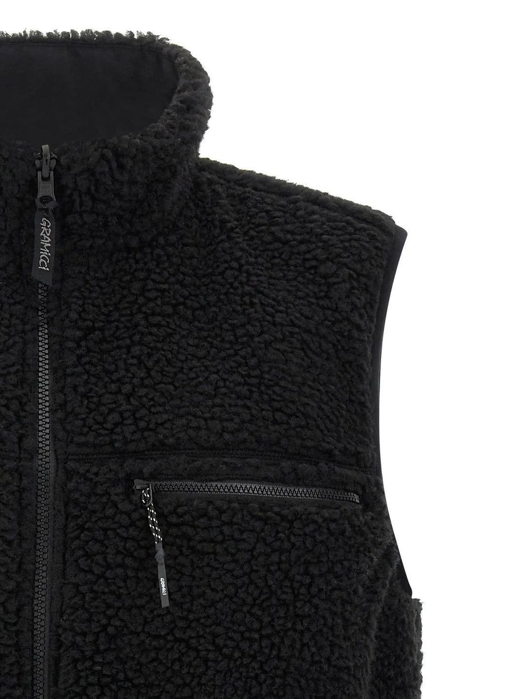 Gramicci Black Polyester Sleeveless Jacket