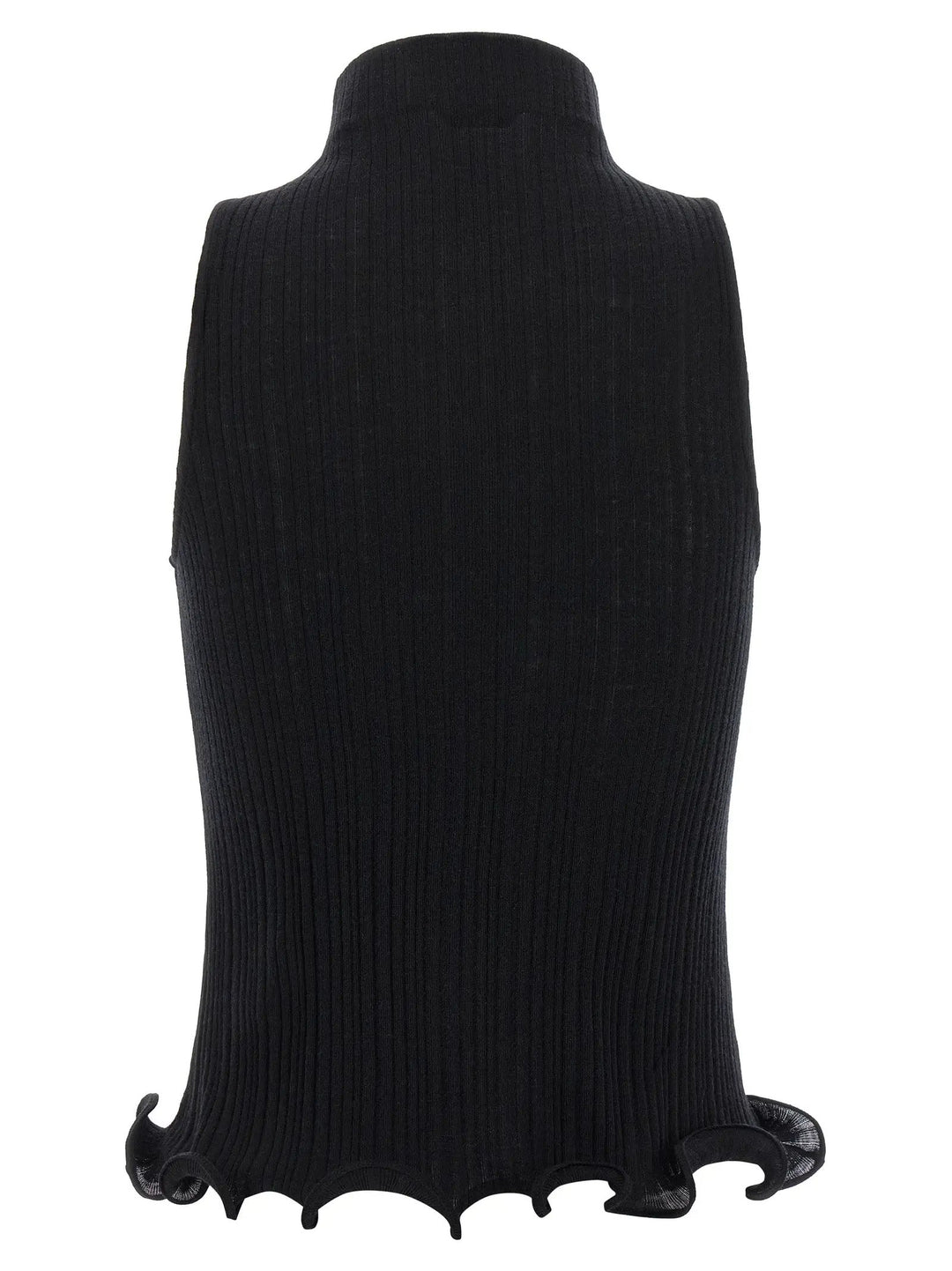 Fendi Black Polyester Sleeveles T-Shirt