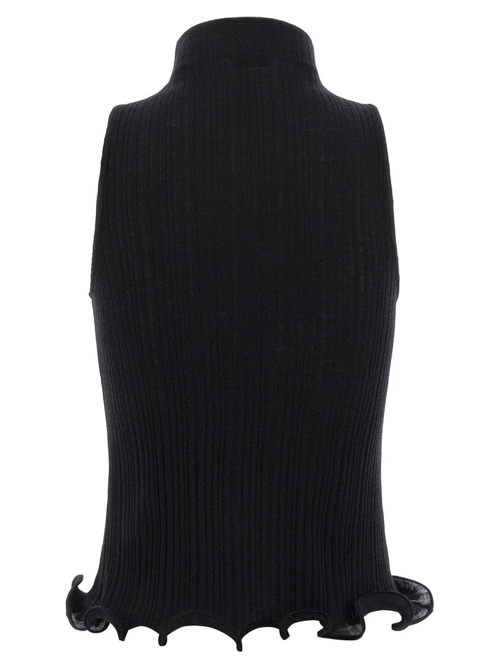 Fendi Black Polyester Sleeveles T-Shirt