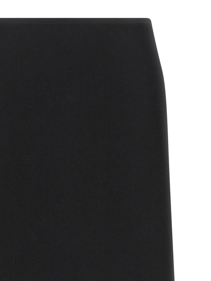 Fendi Black Virgin Wool Midi Skirt
