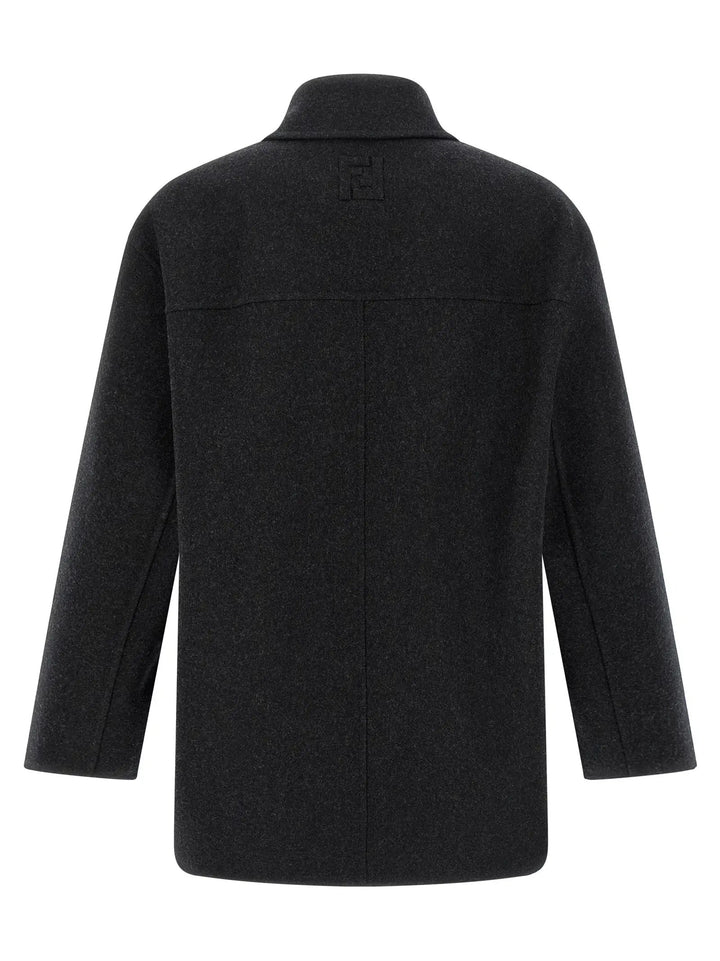 Fendi Gray Virgin Wool Coat