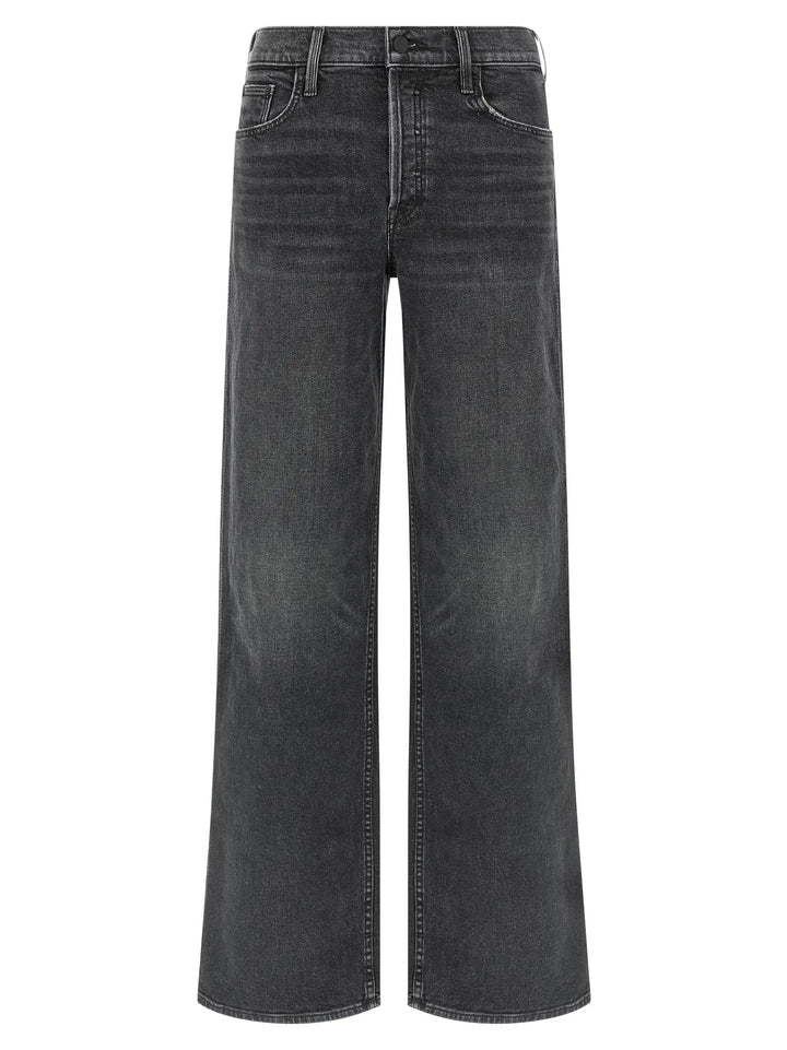 Mother Denim Black Cotton Straight-Leg Jeans
