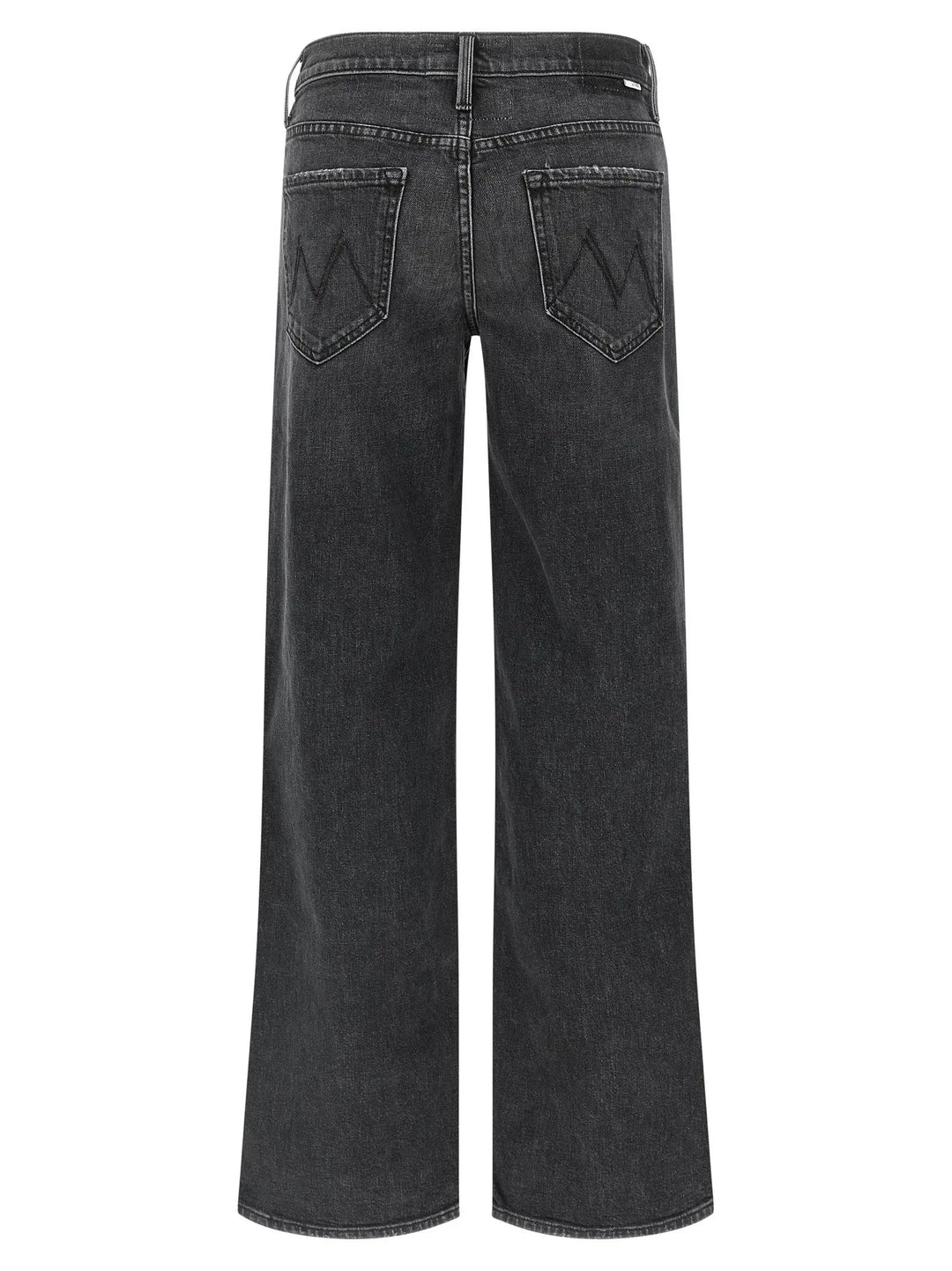 Mother Denim Black Cotton Straight-Leg Jeans