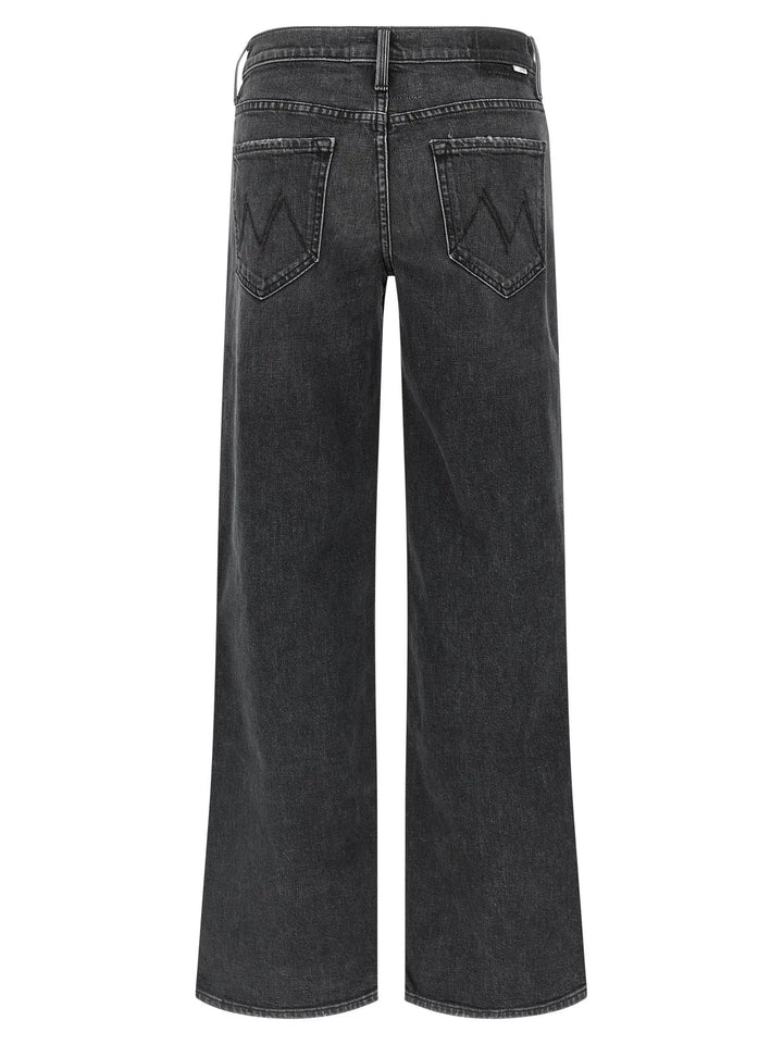 Mother Denim Black Cotton Straight-Leg Jeans