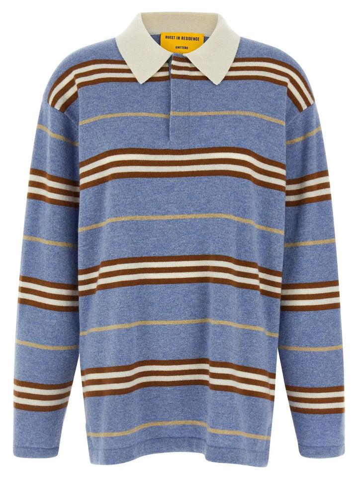 Guest in Residence Blue Cashmere Polo Shirt