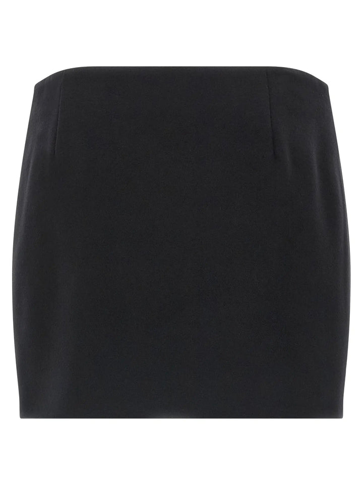Ferragamo Black Virgin Wool Long Skirt