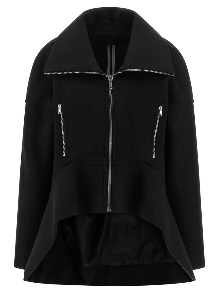 Rick Owens Black Virgin Wool Coat