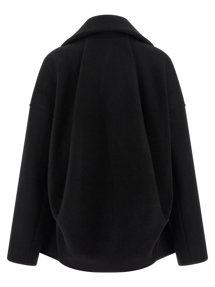 Rick Owens Black Virgin Wool Coat