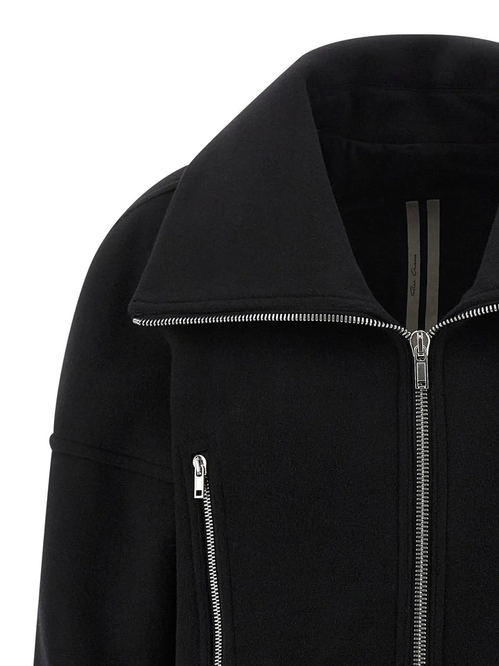 Rick Owens Black Virgin Wool Coat