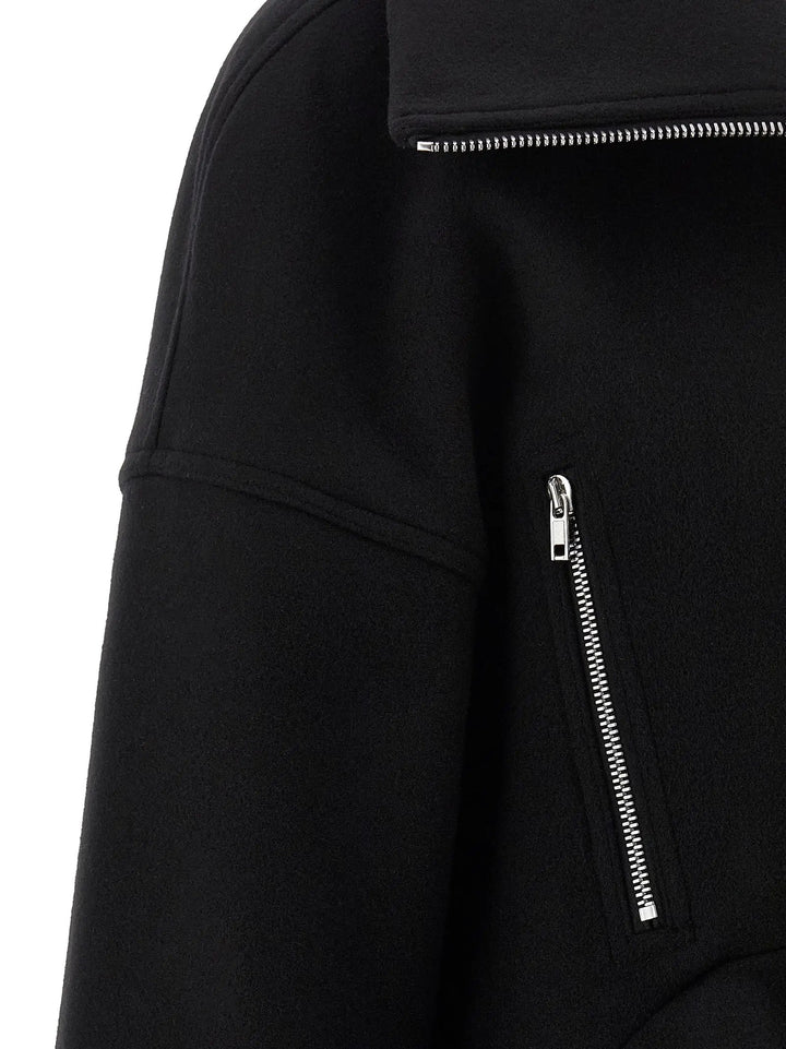Rick Owens Black Virgin Wool Coat
