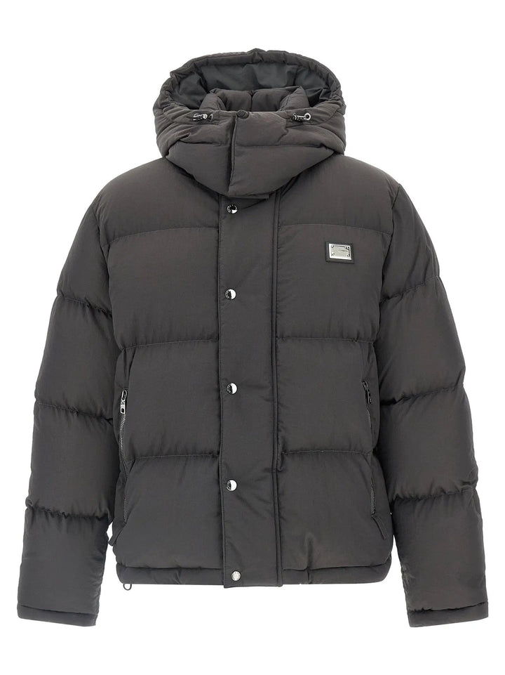 Dolce &amp; Gabbana Gray Polyamide Full-Length Jacket