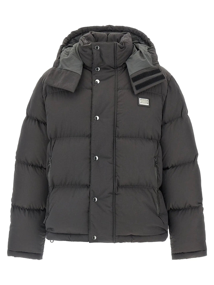 Dolce &amp; Gabbana Gray Polyamide Full-Length Jacket