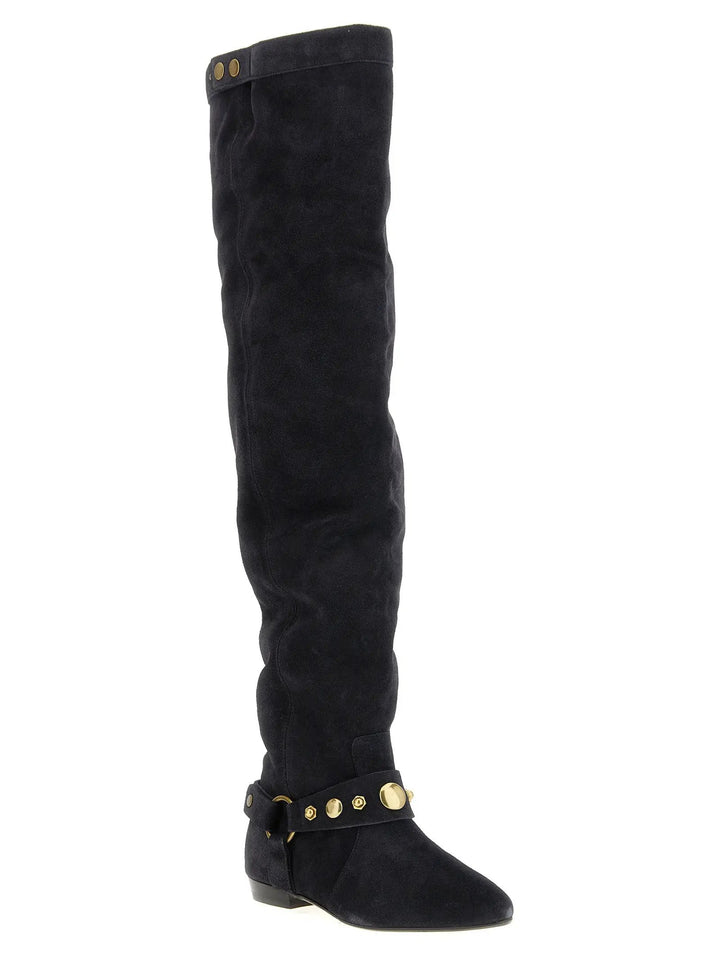 Isabel Marant Black Calfskin Over The Knee