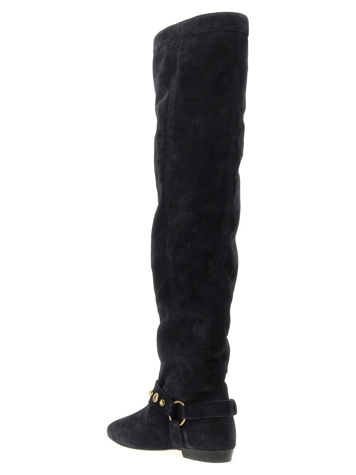 Isabel Marant Black Calfskin Over The Knee
