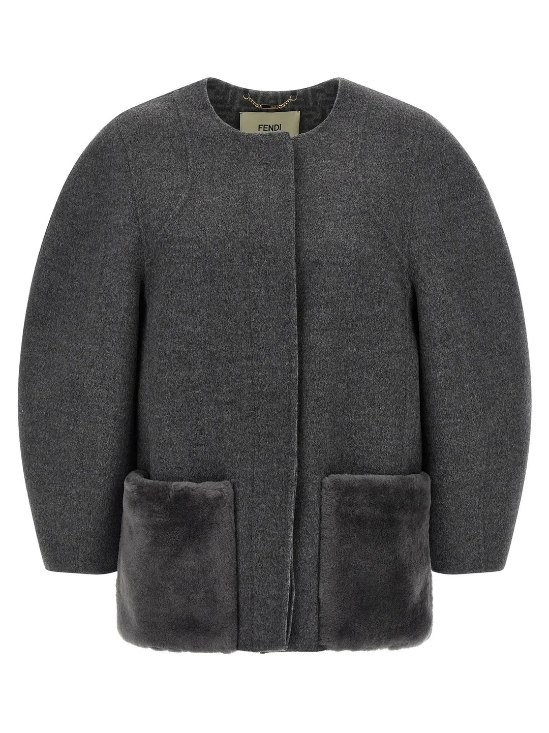 Fendi Sample Sale | Fendi Gray Virgin Wool Coat - | Designer outlet