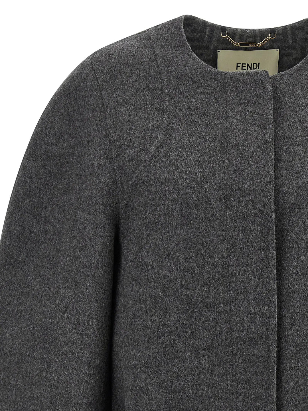 Fendi Sample Sale | Fendi Gray Virgin Wool Coat - | Designer outlet