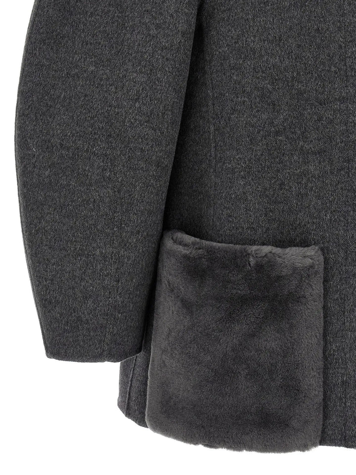 Fendi Sample Sale | Fendi Gray Virgin Wool Coat - | Designer outlet