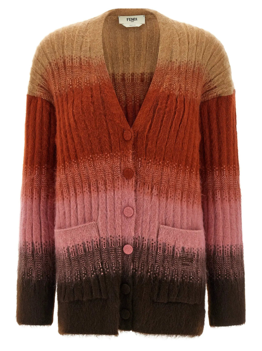 Fendi Multicolor Wool Cardigan