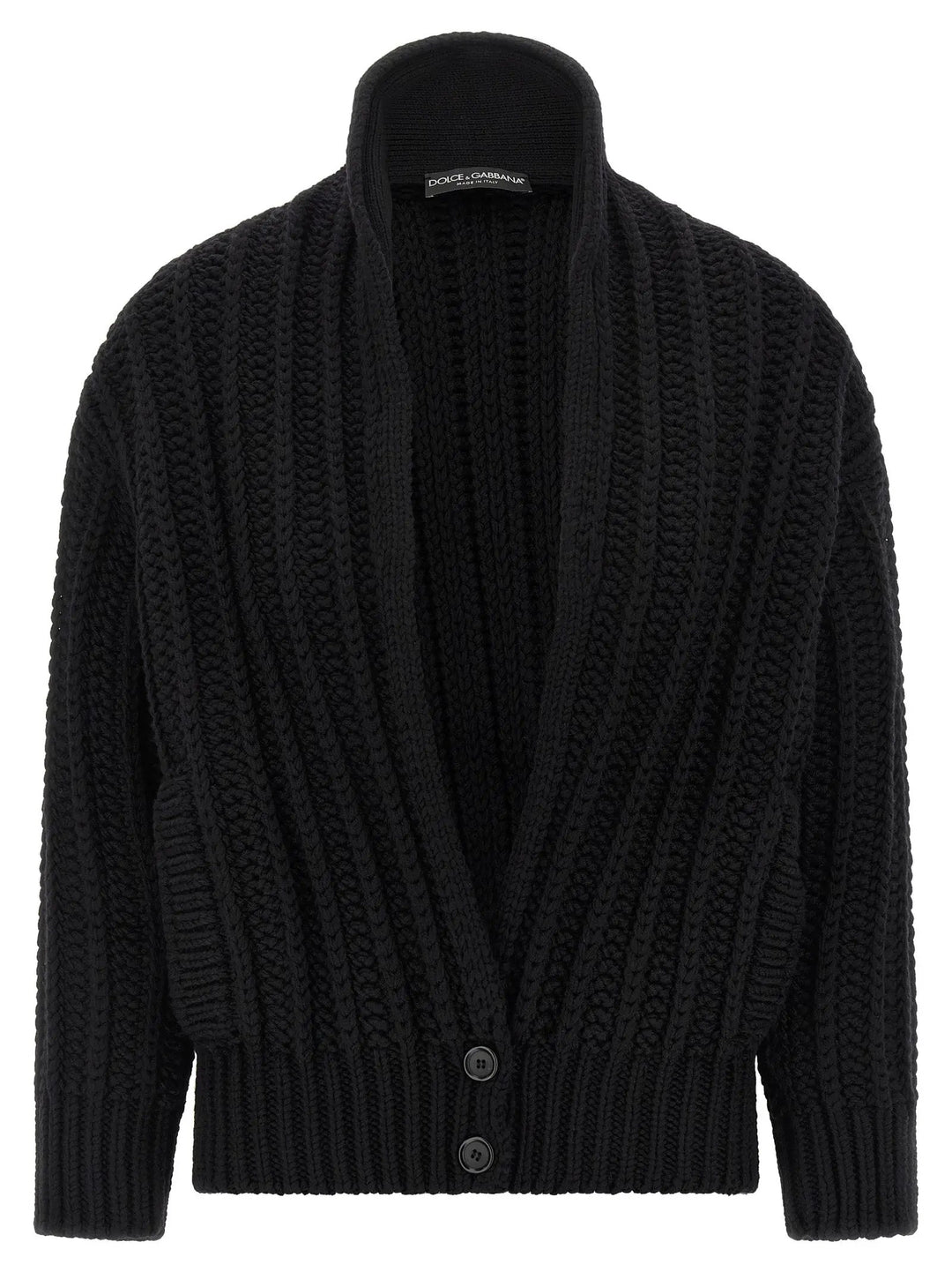 Dolce &amp; Gabbana Black Virgin Wool Cardigan