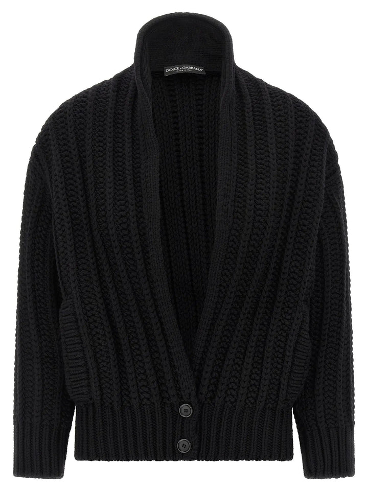 Dolce &amp; Gabbana Black Virgin Wool Cardigan