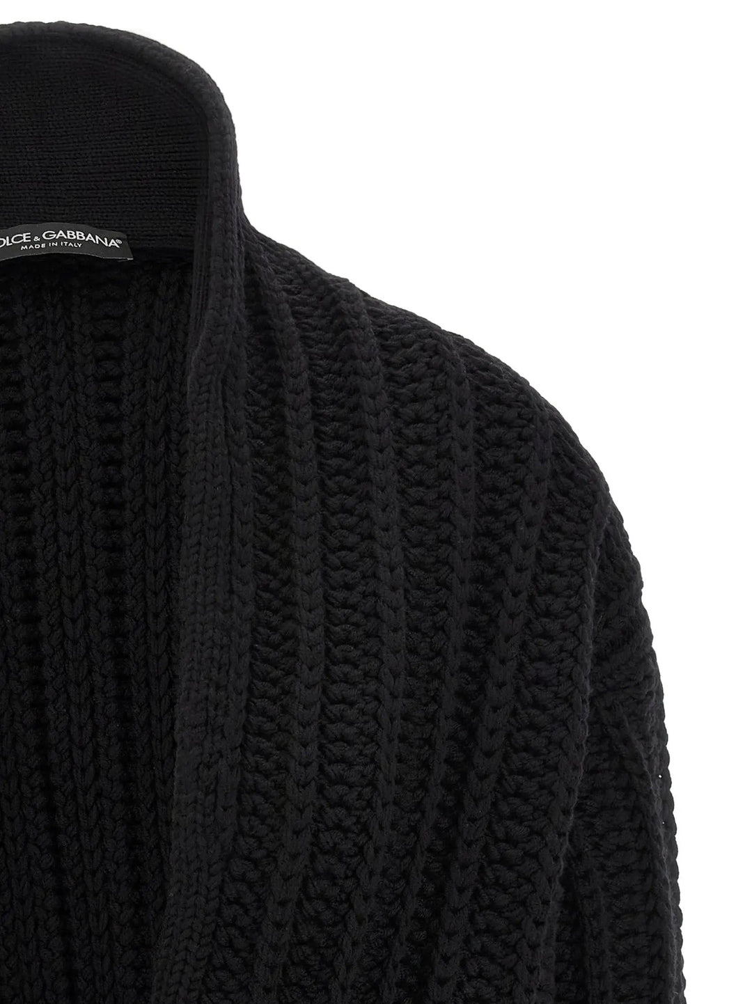 Dolce &amp; Gabbana Black Virgin Wool Cardigan