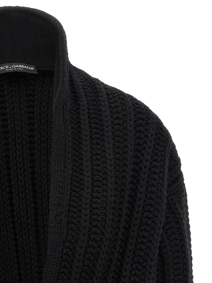 Dolce &amp; Gabbana Black Virgin Wool Cardigan