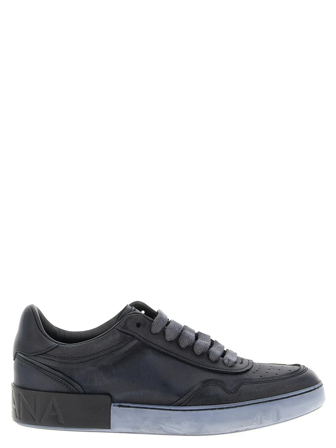 Dolce &amp; Gabbana Black Lamb Leather Low Top Sneakers