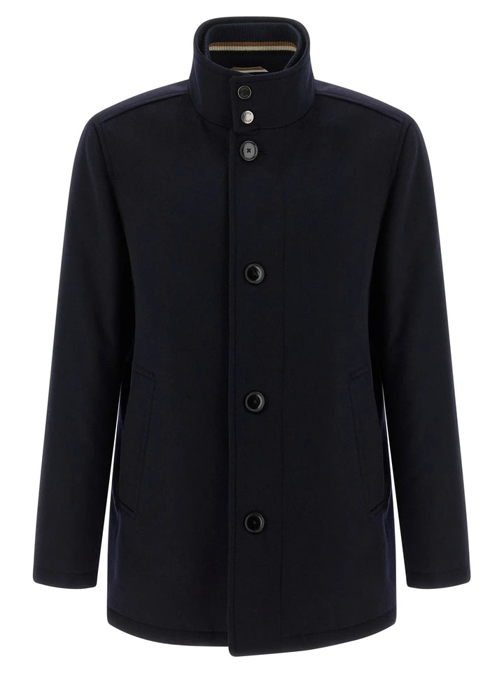 Hugo Boss Blue Wool Coat